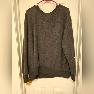 Ava and Viv Terry Cloth Sweatshirt with Cute Zipper Accent in the back